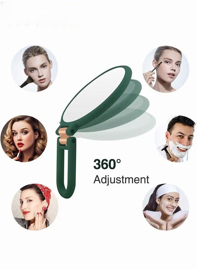 EETU Mirror With Stand,2-In-1 Table And Hand Held Mirror,1X 15X Magnifying Foldable Double Side Mirror,Army Green 24x13.5 Centimeter - Image 4